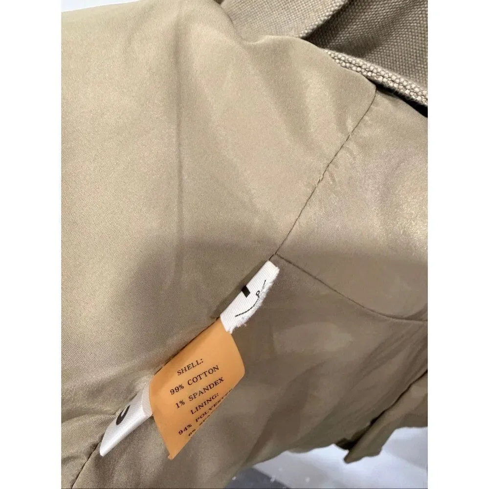 Ann Taylor Khaki Cotton Utility Crop‎ Jacket Size 8